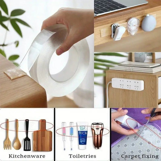 3 Meter Self Adhesive Double Sided Nano Transparent Tape Roll